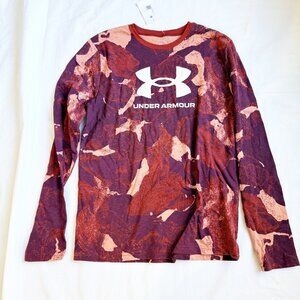 NEW Under Armour Boys Long Sleeve Shirt Red Camo Print Size L